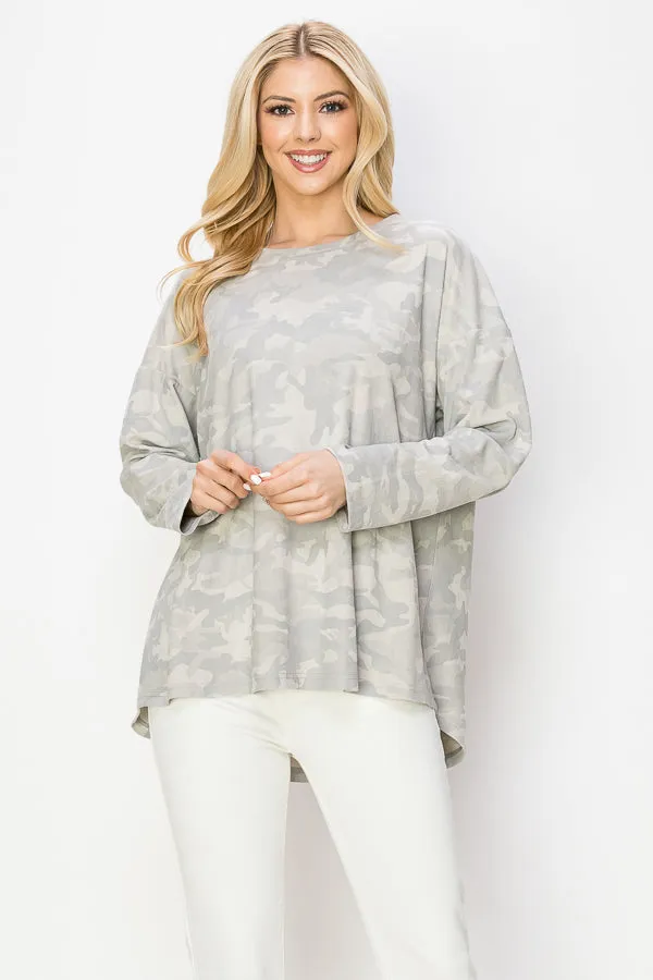 Amanda Suede Camo Top