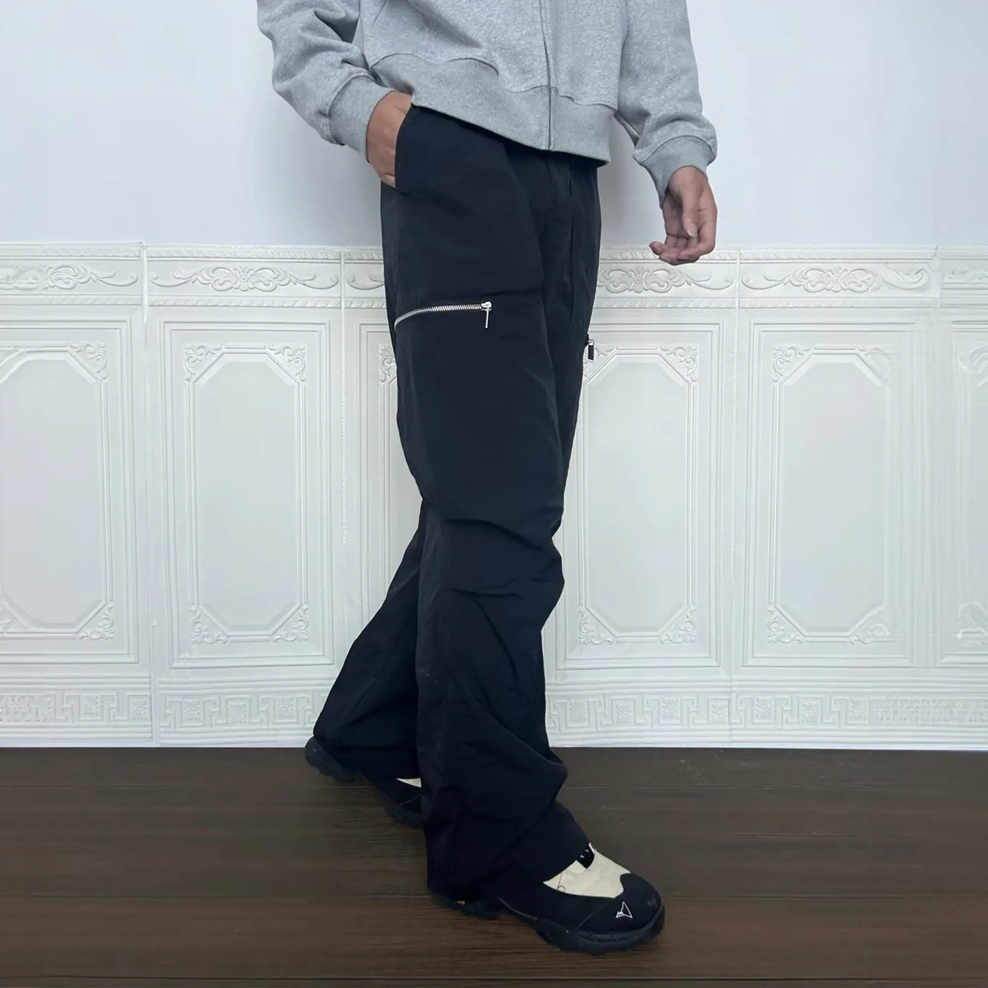 Black Utility Pants with Zip Pockets