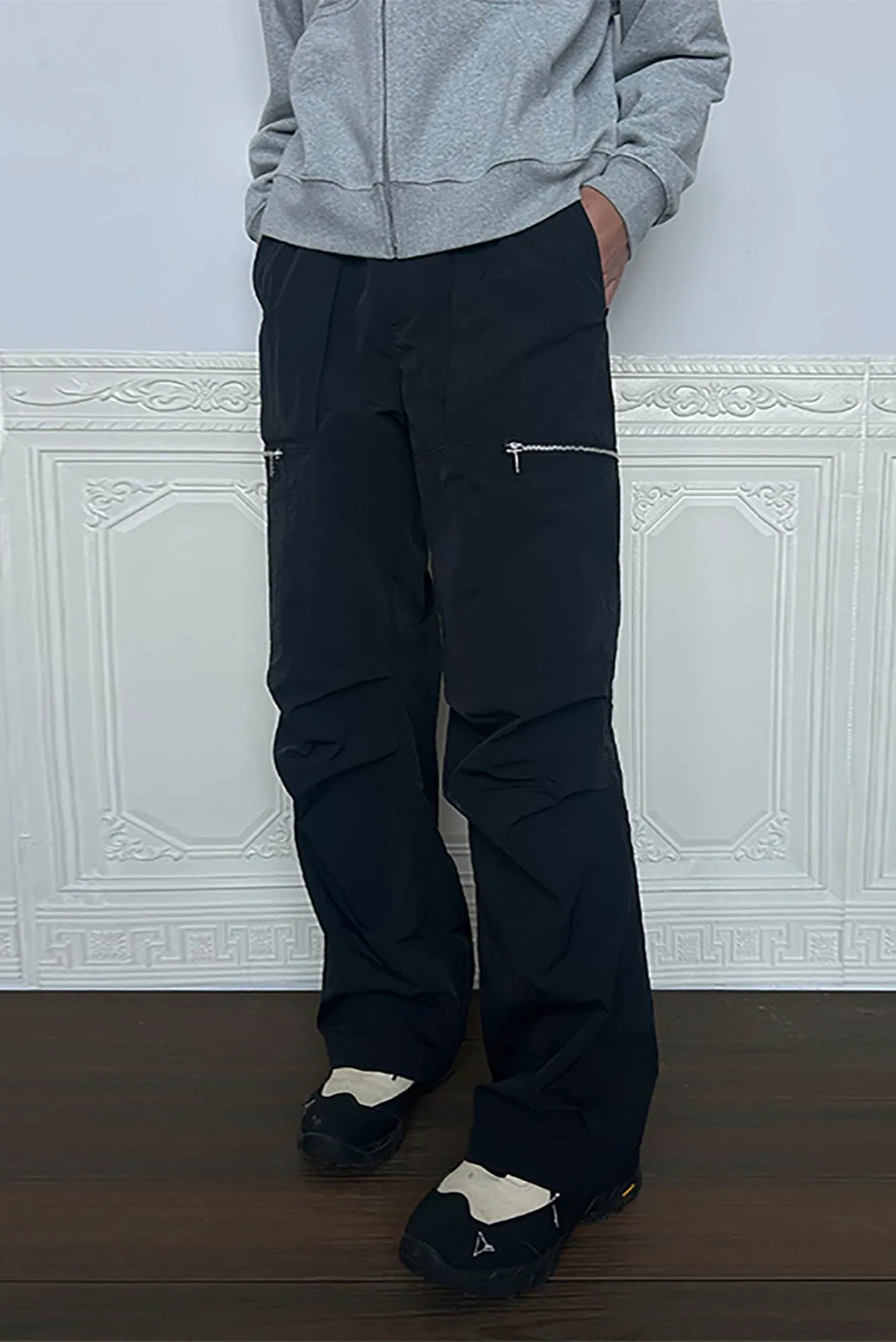 Black Utility Pants with Zip Pockets