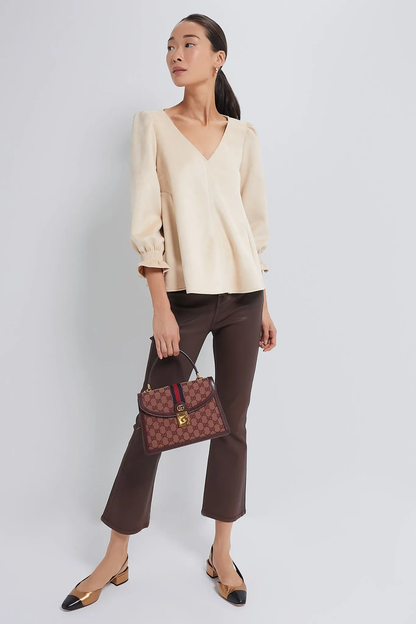 Bone Suede Easton Blouse