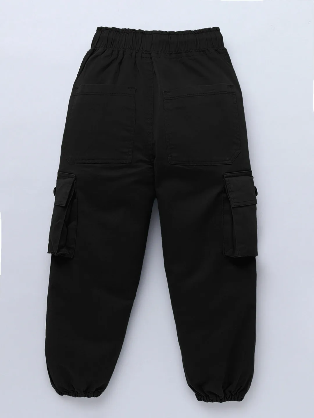 Boys Cotton Black Cargo