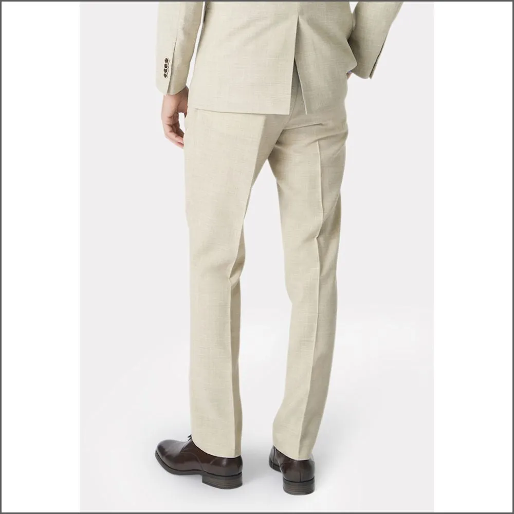 Brook Taverner Constable Tailored Fit Natural Linen Blend Trouser--