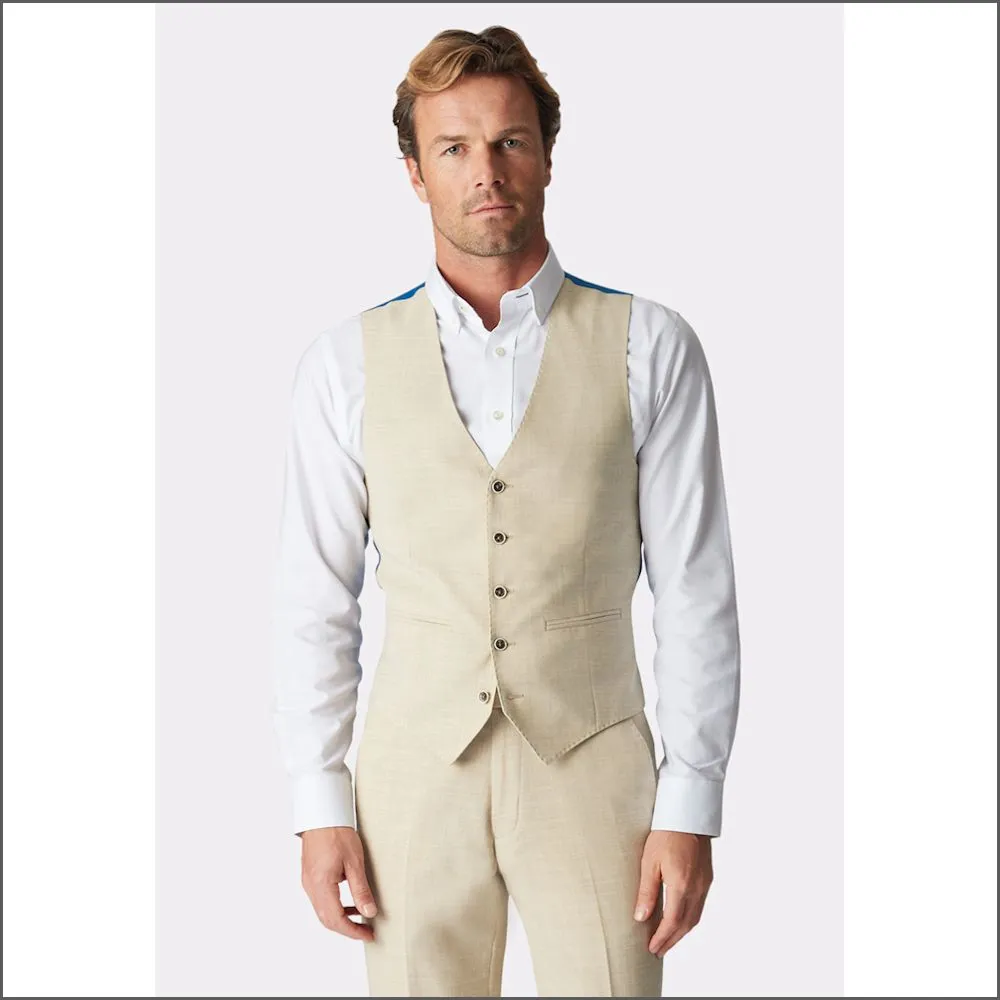 Brook Taverner Constable Tailored Fit Natural Linen Blend Trouser--