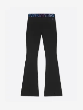 Calvin Klein Girls Punto Tape Flare Pants in Black