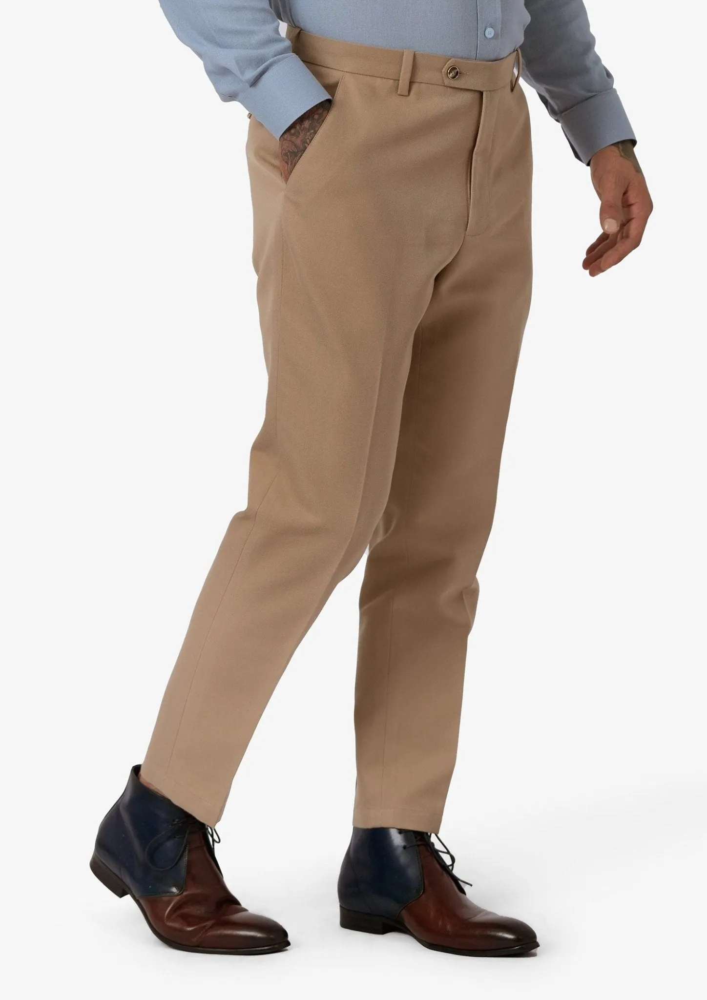 Camel Cotton Chino Pants