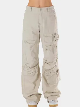 Cargo Pocket Utility Pants in Off-White