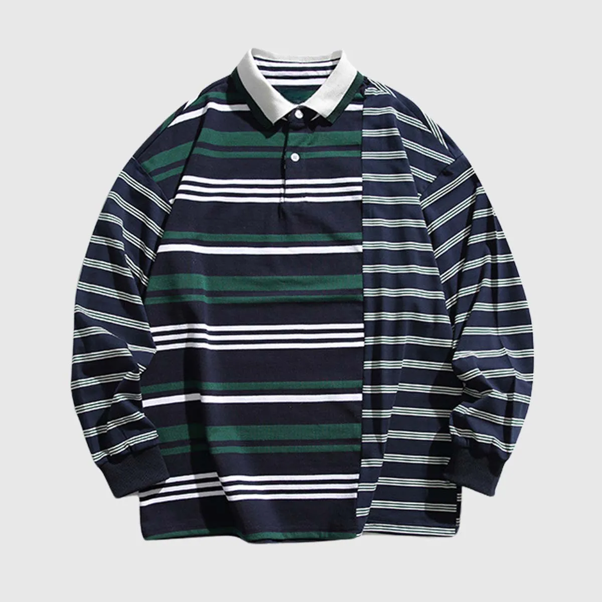 Colorblock Striped Polo Shirt