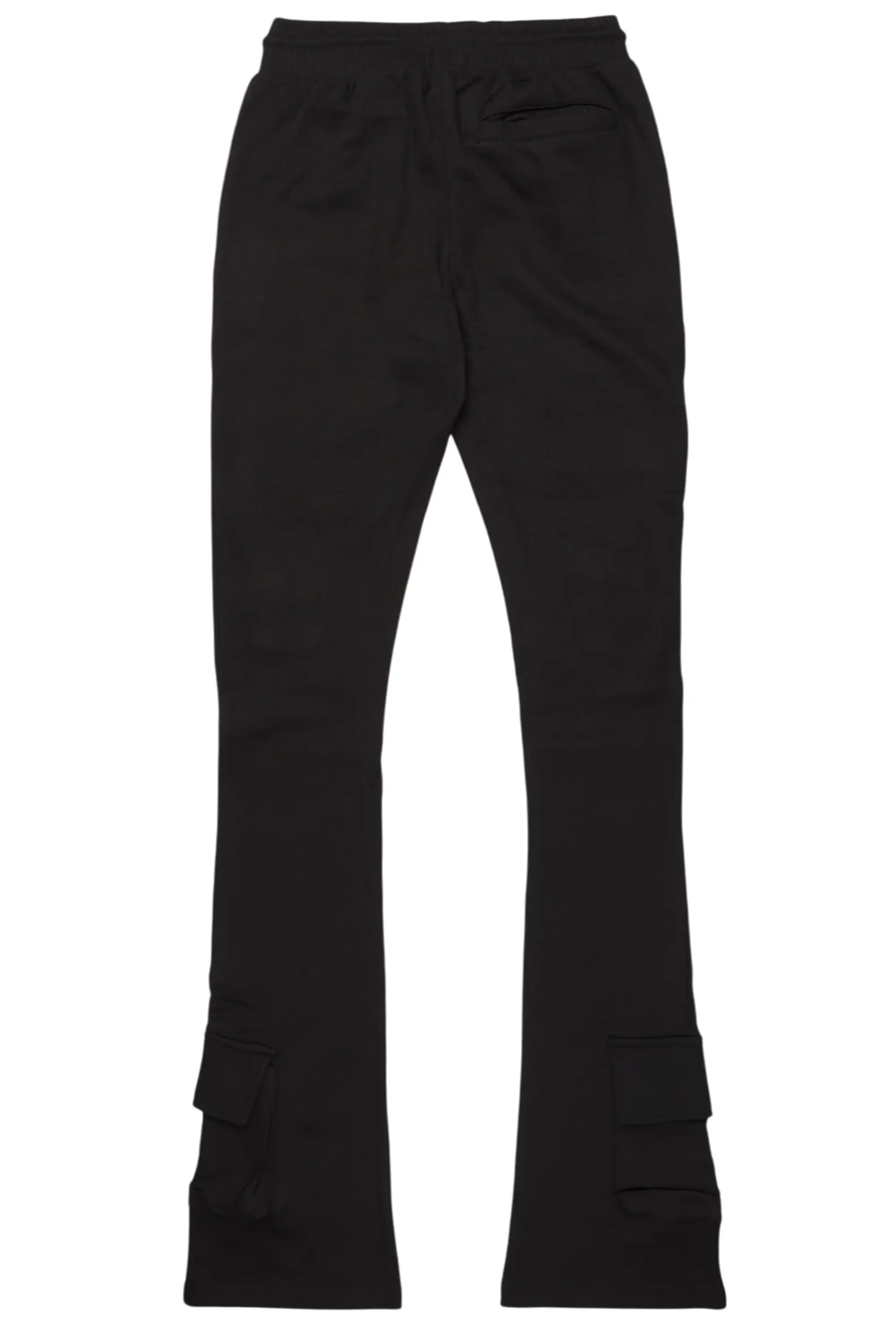 Connor Black Stacked Flare Track Pant