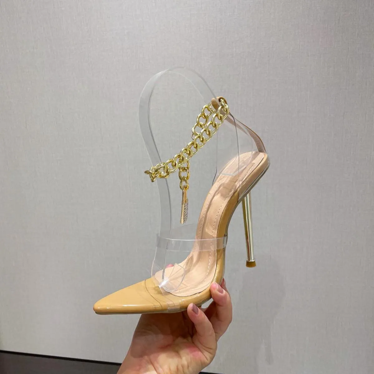 Crystal Lock Transparent Heels