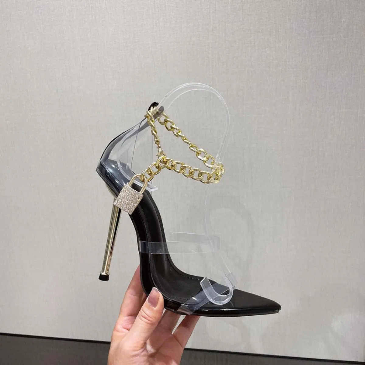 Crystal Lock Transparent Heels