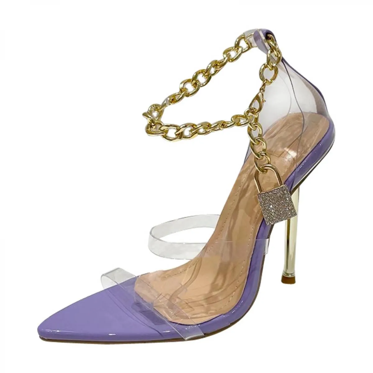 Crystal Lock Transparent Heels