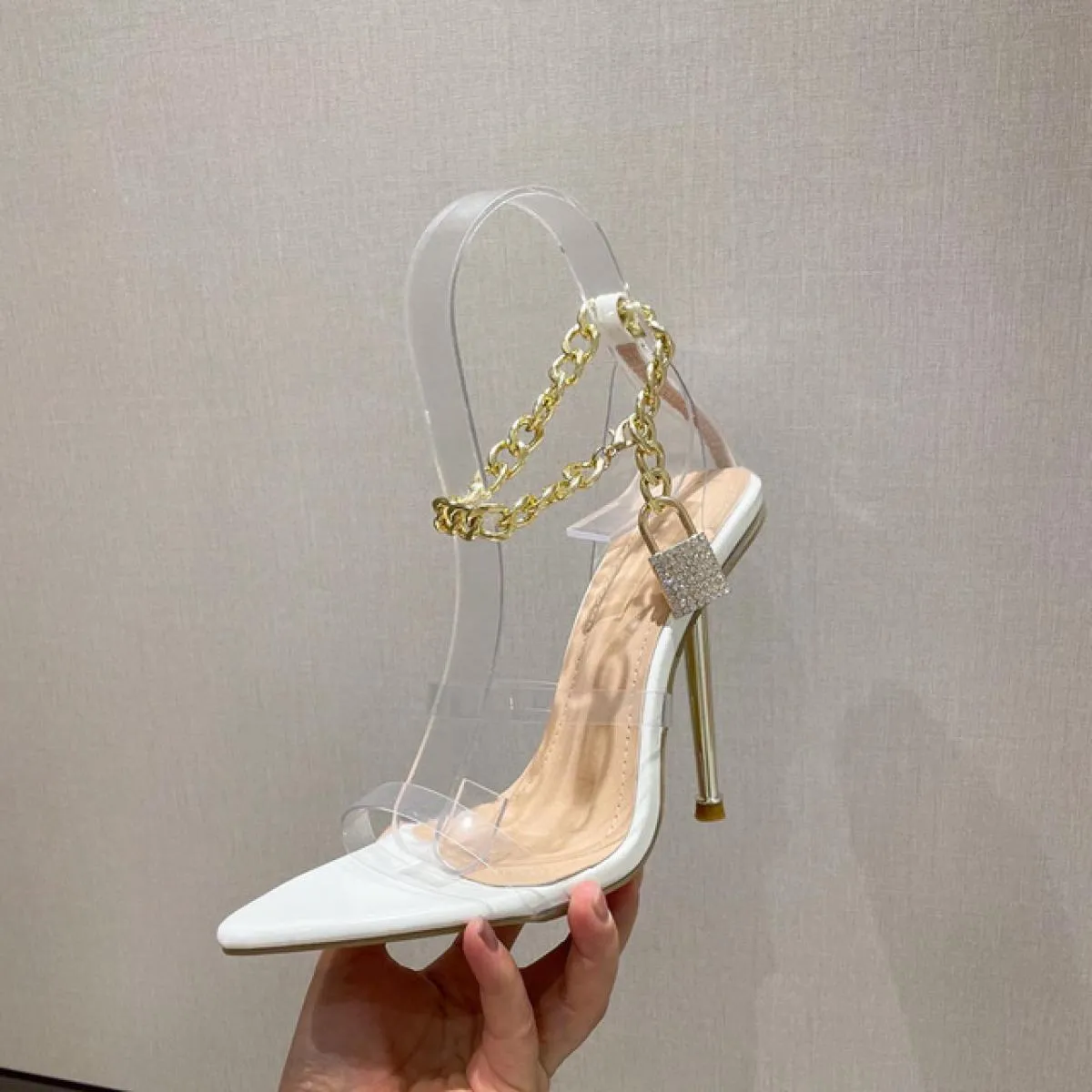 Crystal Lock Transparent Heels