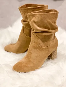 Darby Block Heel Slouch Bootie- Toffee