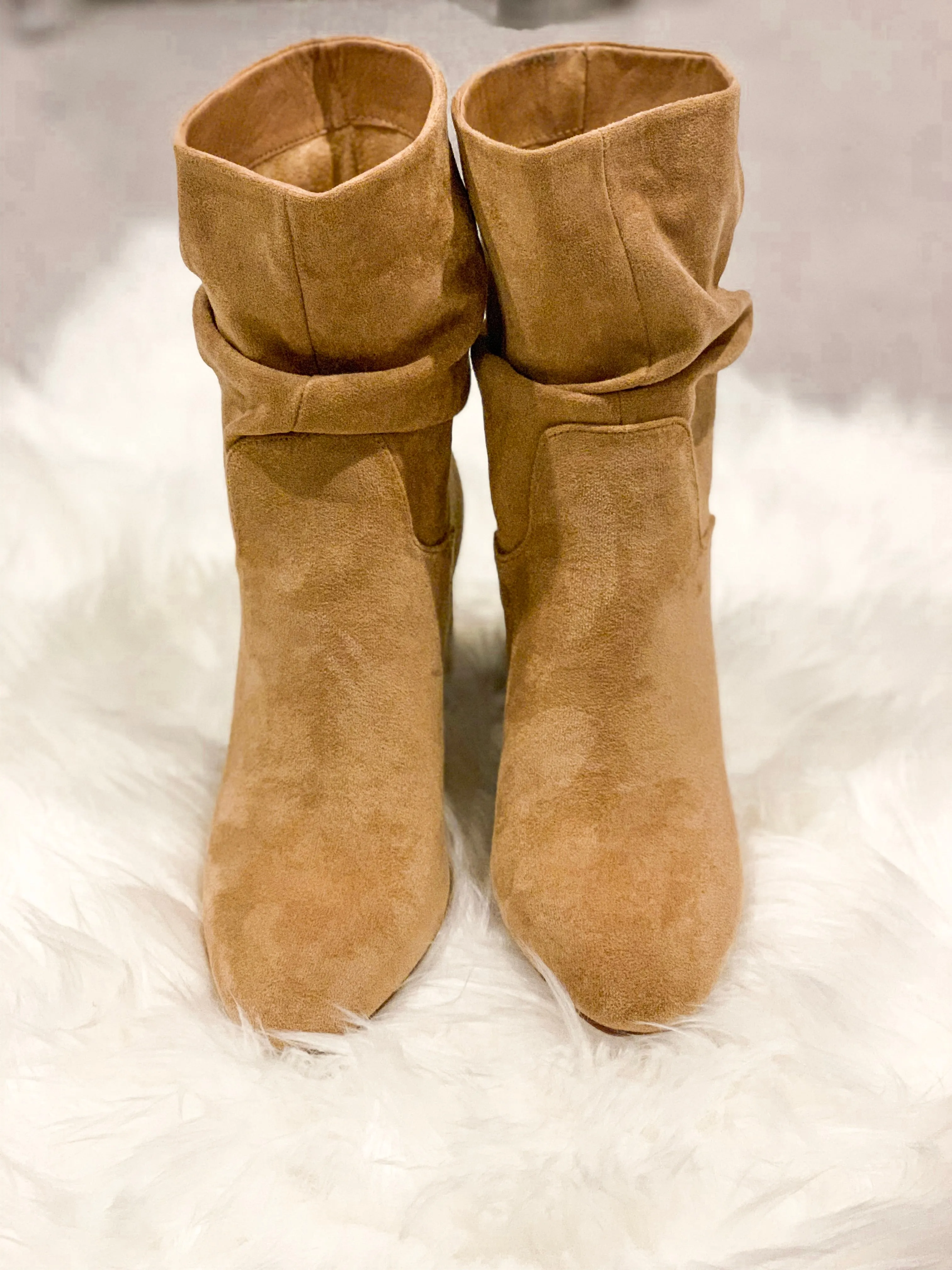 Darby Block Heel Slouch Bootie- Toffee