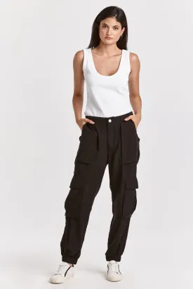 Dear John Sandy Super High Rise Ankle Trouser Pants Black