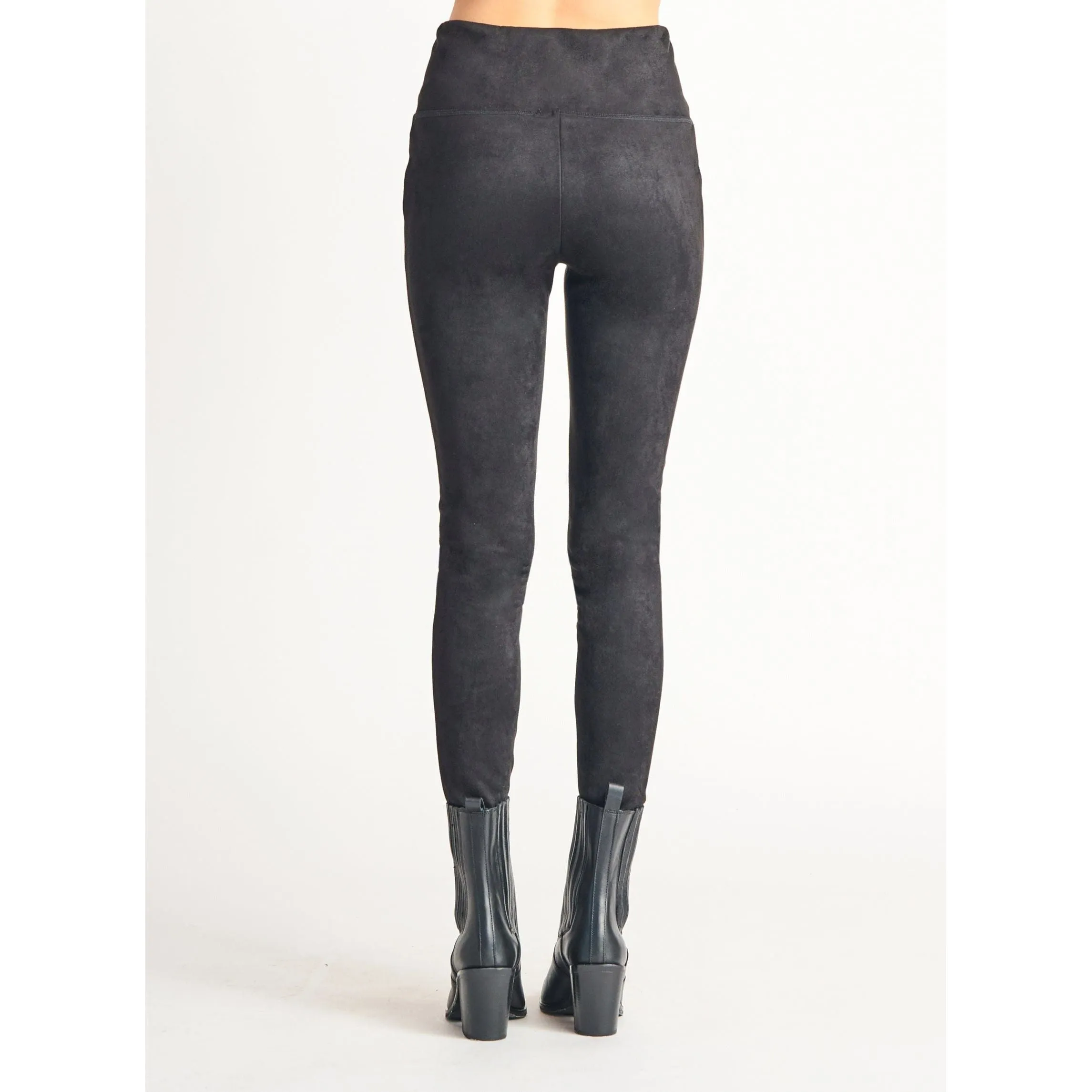 Dex Black Tape Faux Suede Leggings