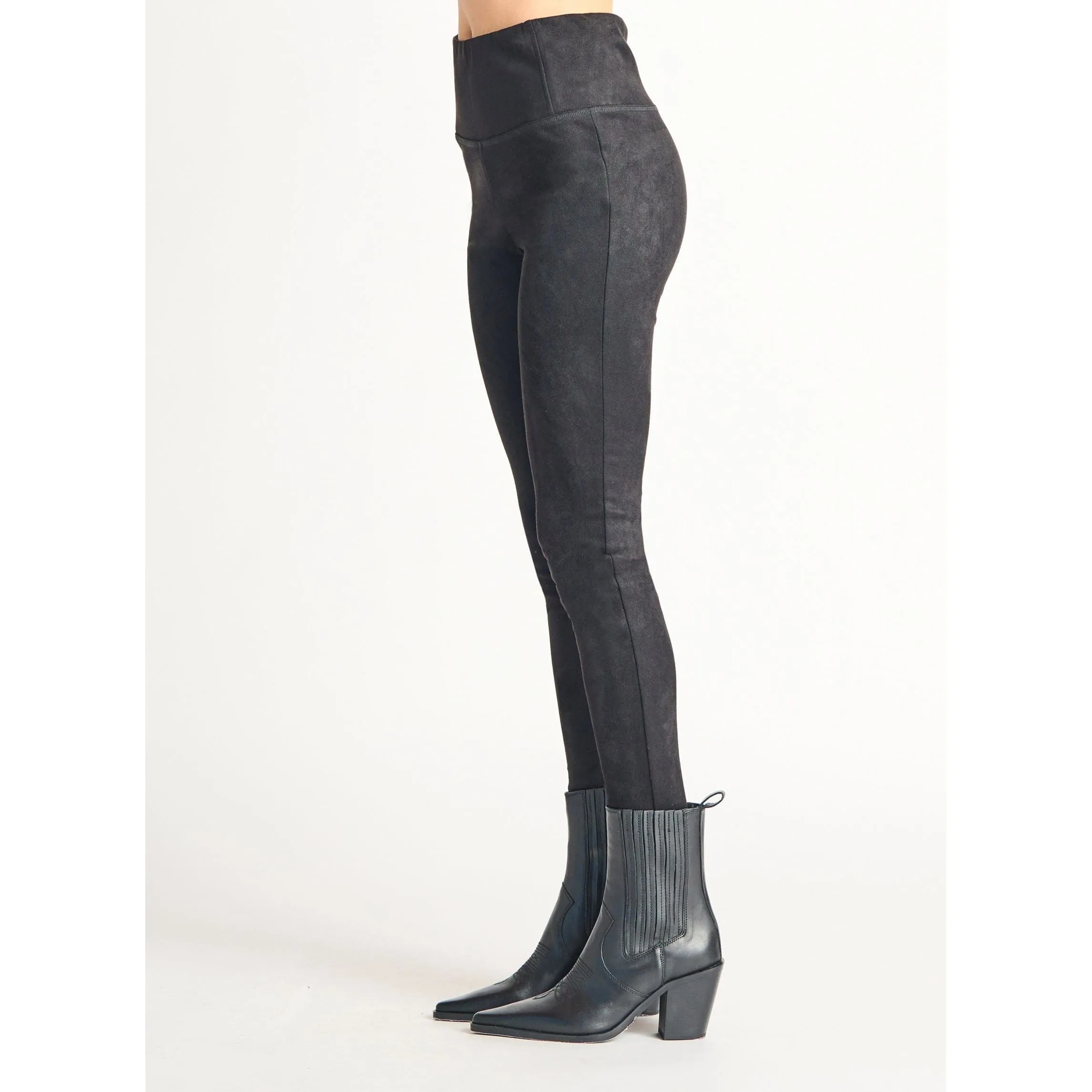 Dex Black Tape Faux Suede Leggings