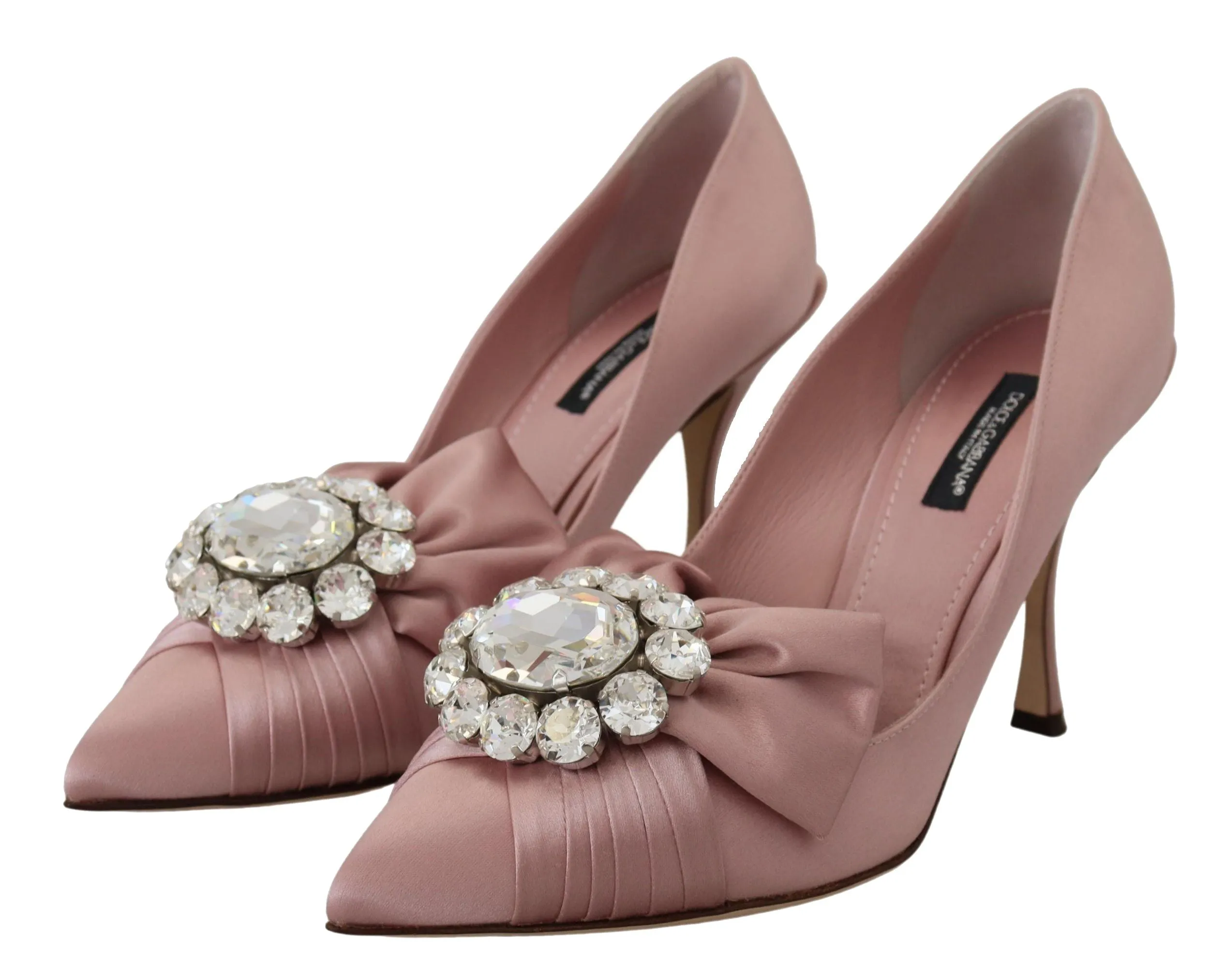 Dolce & Gabbana Crystal-Embellished Silk Bow Pumps