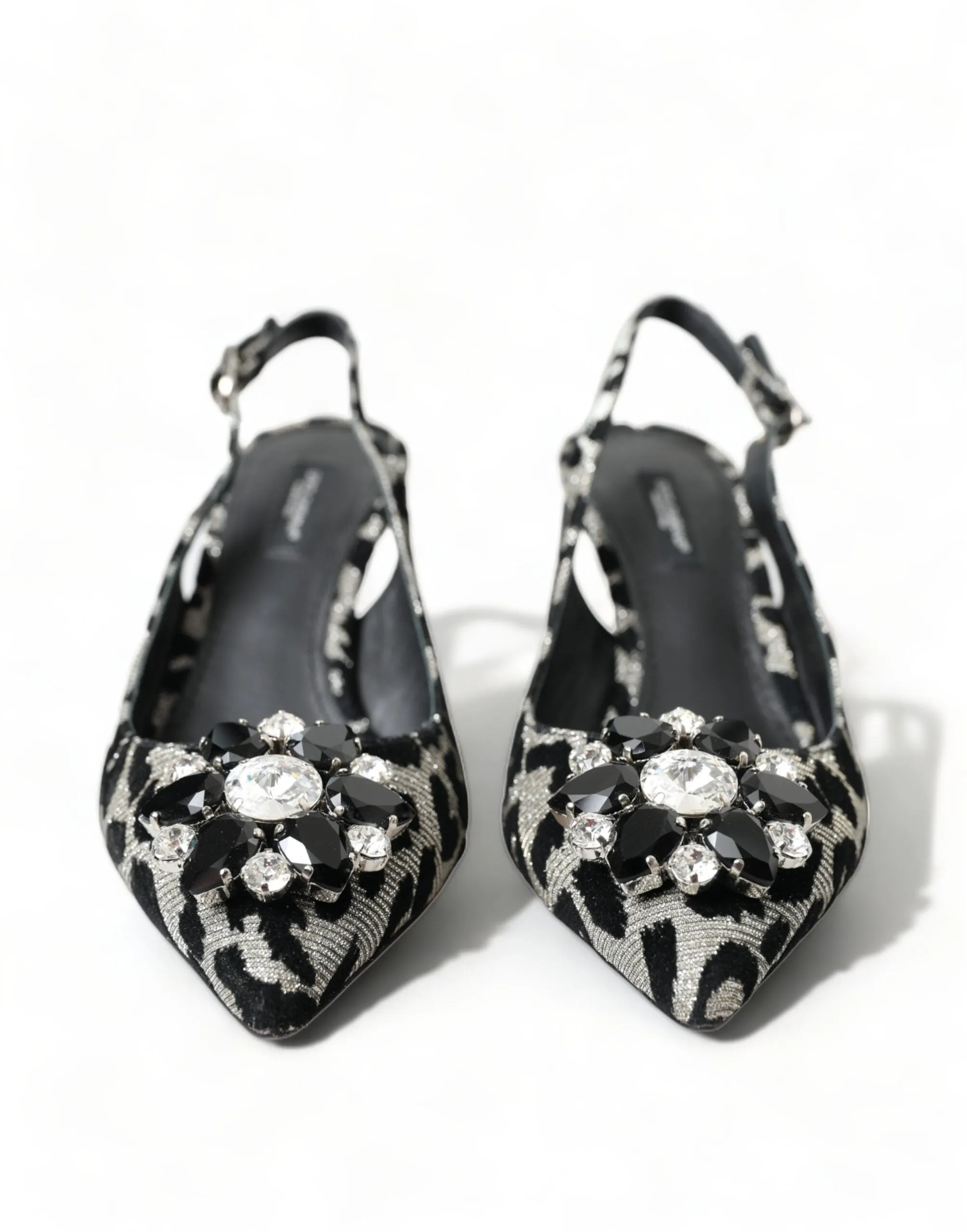 Dolce & Gabbana Crystal Leopard Slingback Heels Pumps