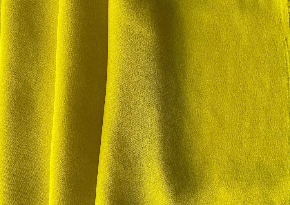 Electric Canary Sunrise Yellow Polyester Satin Crepe (Made in Italy)