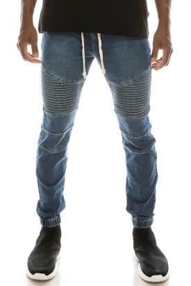 Essential Biker Denim Jogger Pants