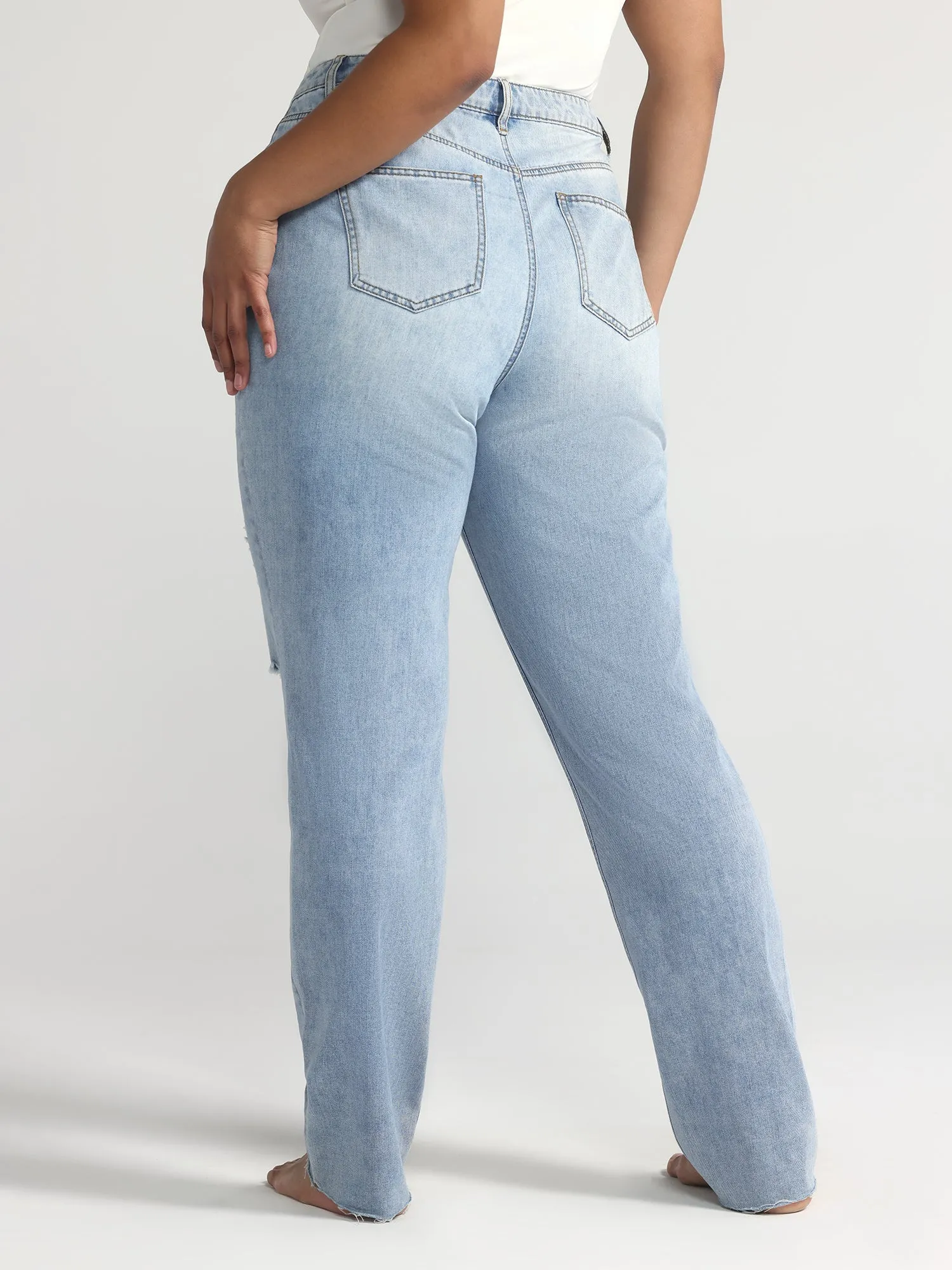 Fashion To Figure - High Rise Relaxed Fit Vintage Wash Jeans