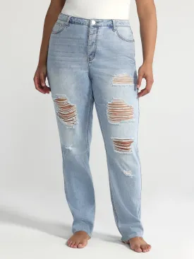 Fashion To Figure - High Rise Relaxed Fit Vintage Wash Jeans