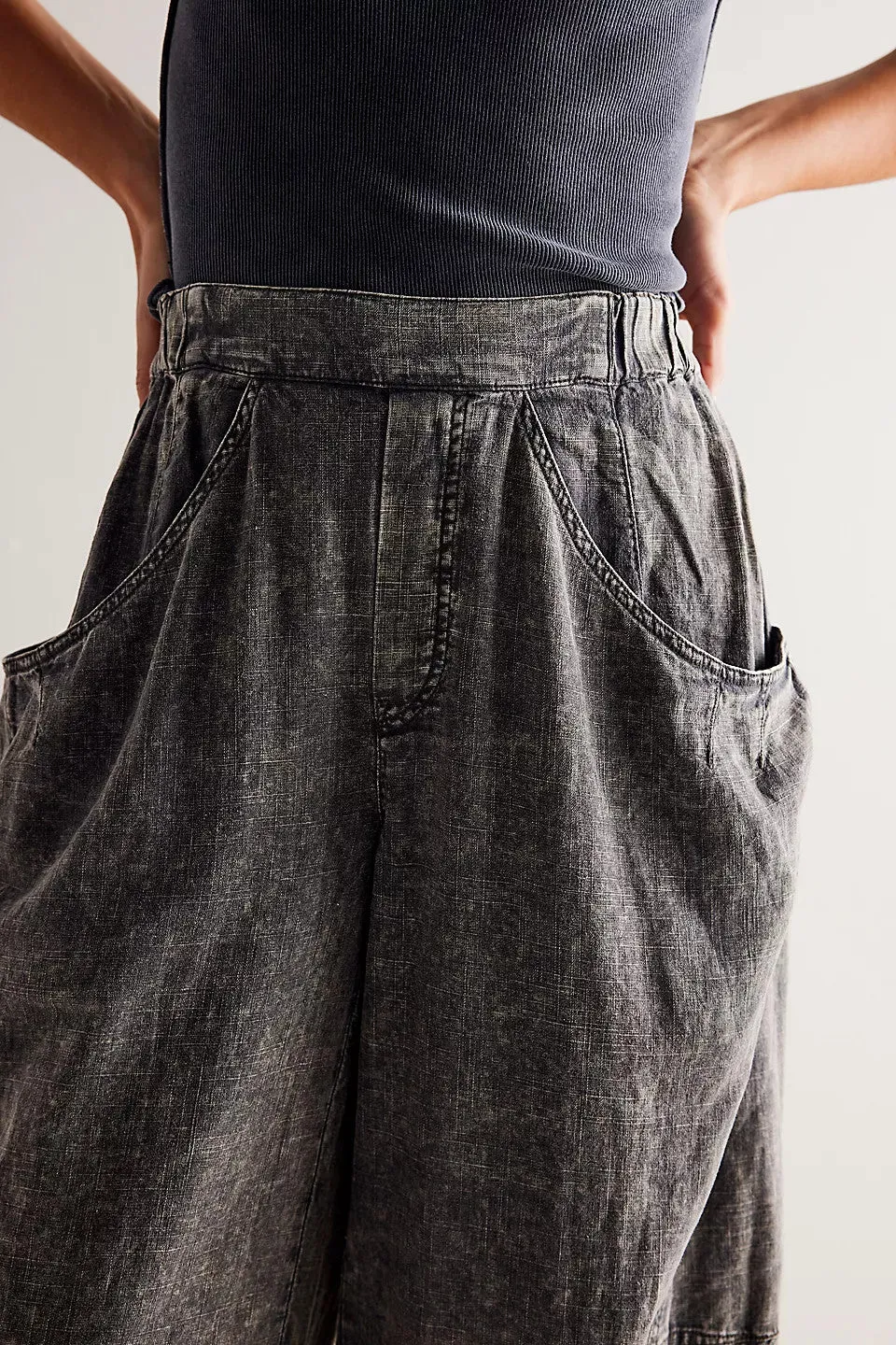 Free People High Road Pull-On Barrel Pants in Dried Basil