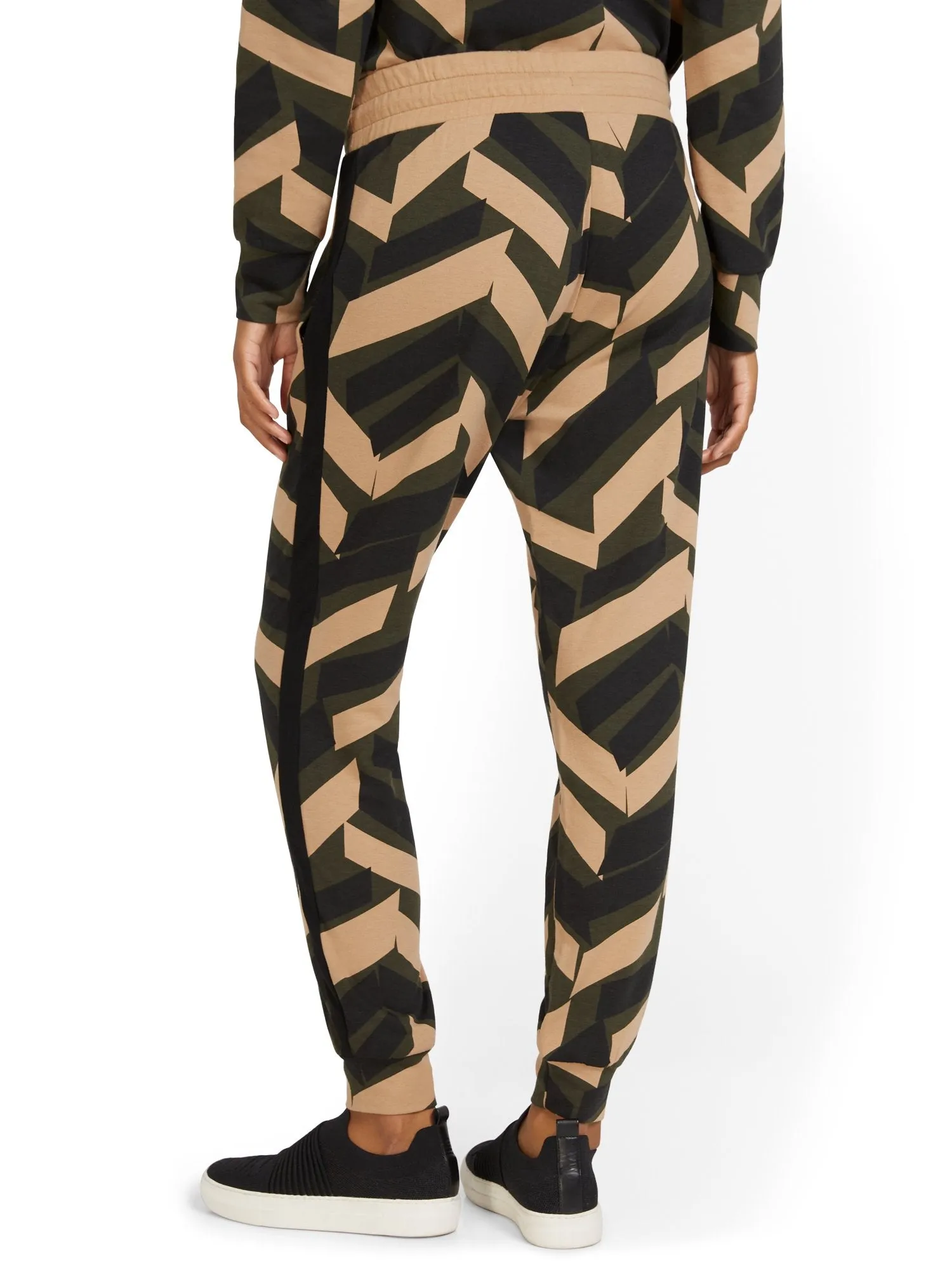 Geometric-Print French Terry Jogger Pant