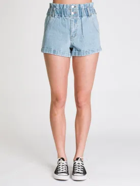 HARLOW PAPERBAG DENIM SHORT - CLEARANCE