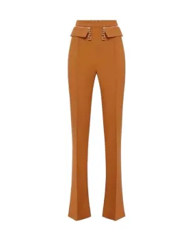 High Waisted Flared Trousers With Chains