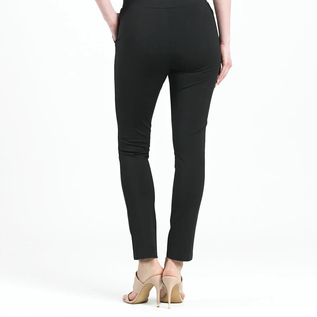 Knit Straight Leg Pant in Black by Clara Sun Woo