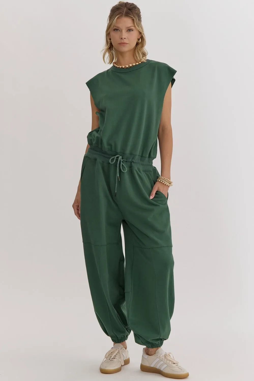 Libby Jumpsuit in Hunter Green