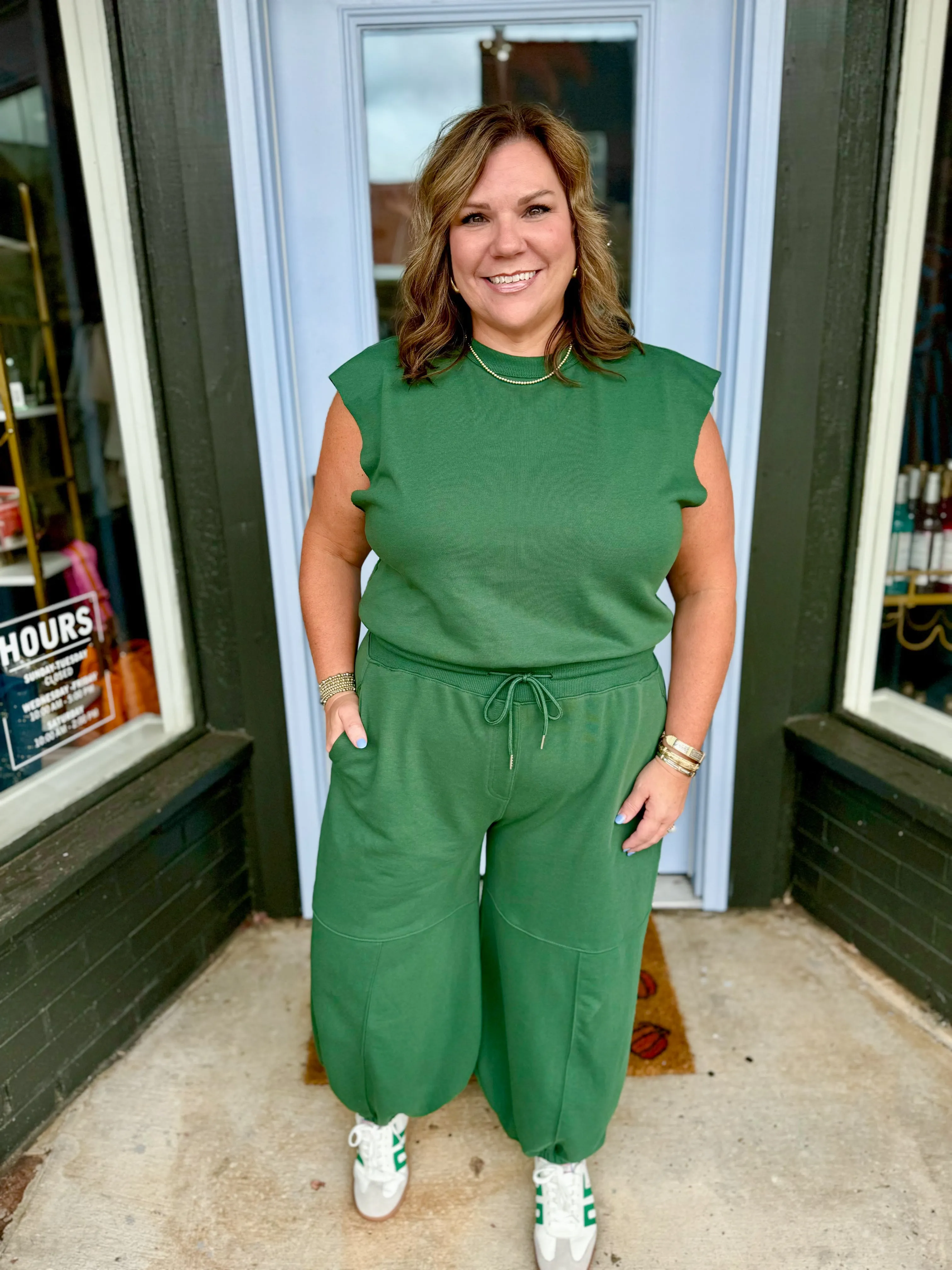 Libby Jumpsuit in Hunter Green