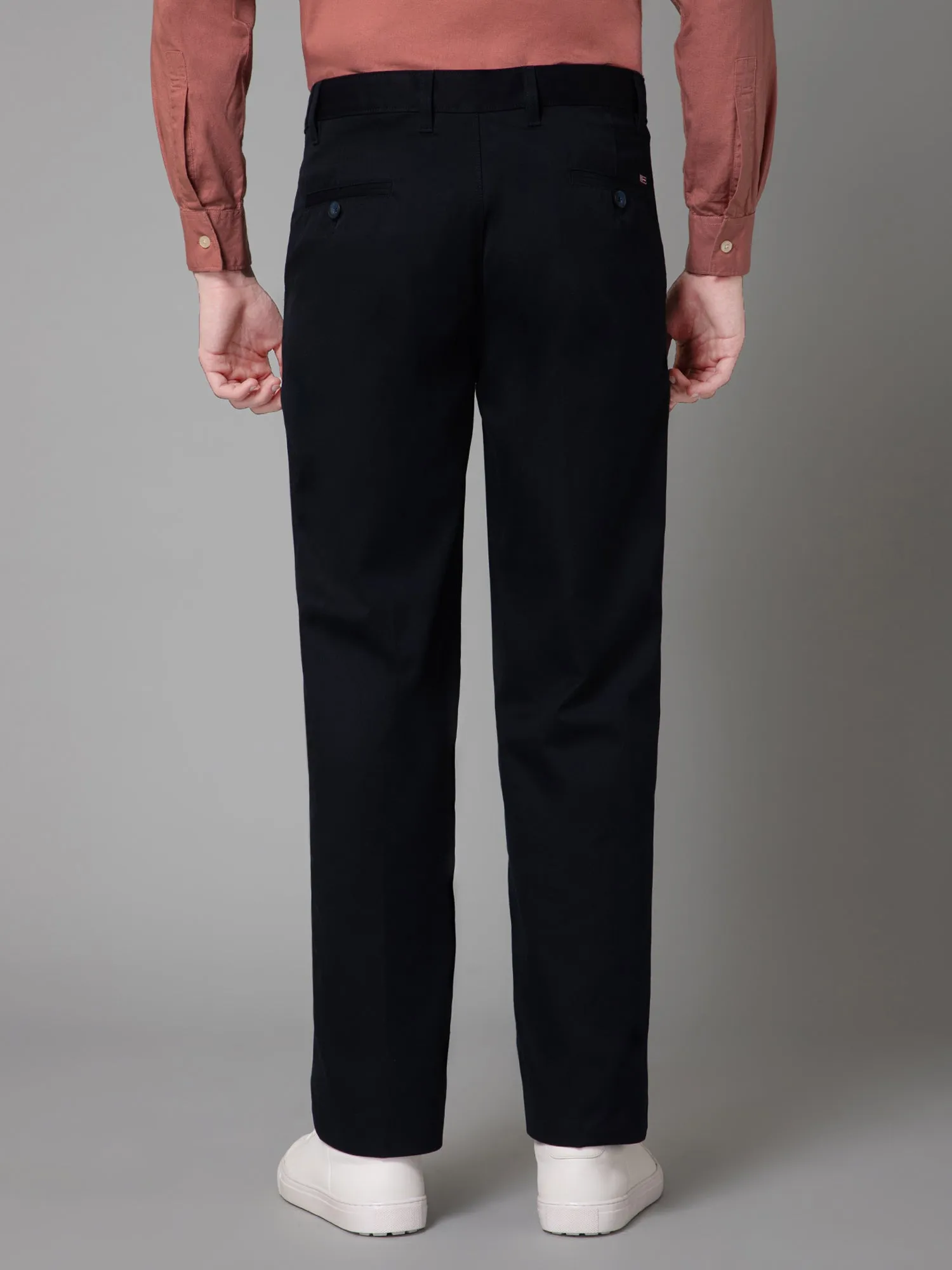 Men's Formal Pleated front Navy Blue  Trousers