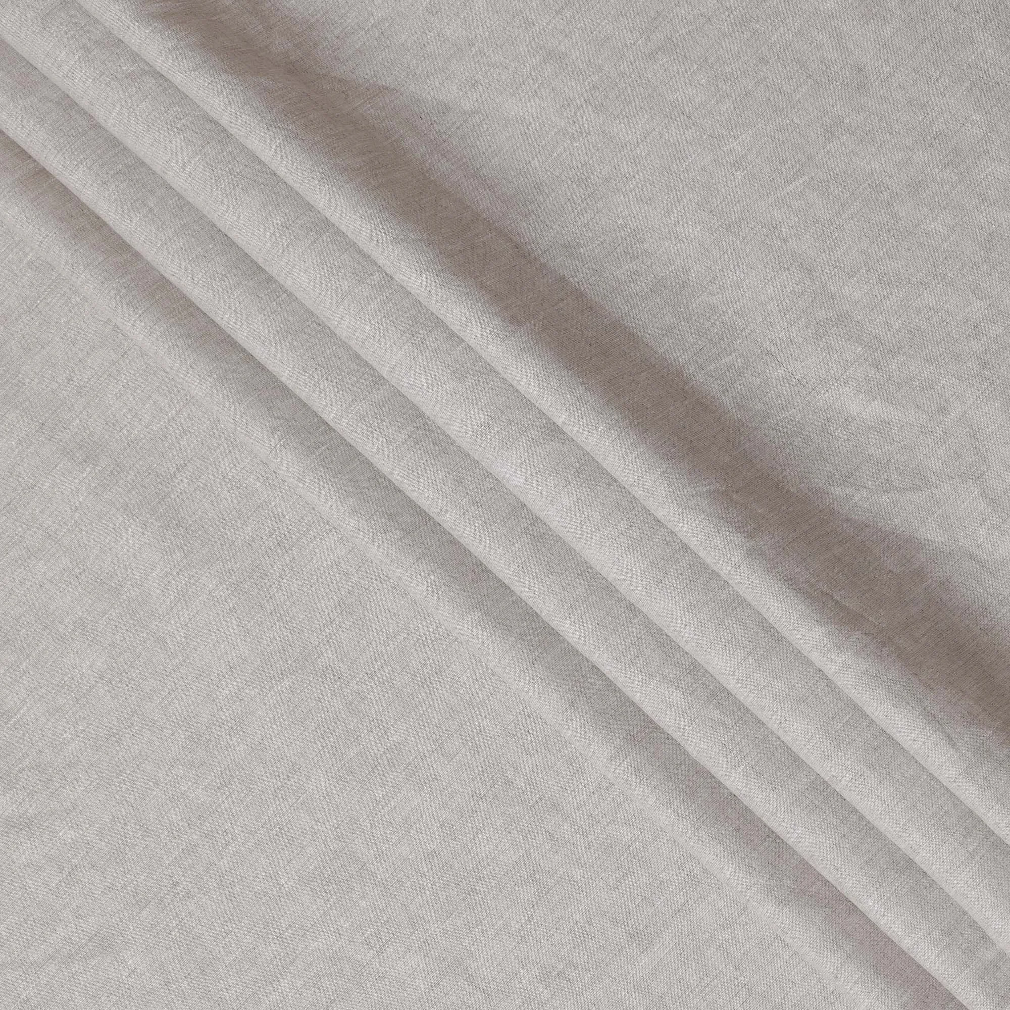 Natural Beige Plain Premium Pure Linen Fabric - 60 Lea Quality, 140 cm Width-D19935