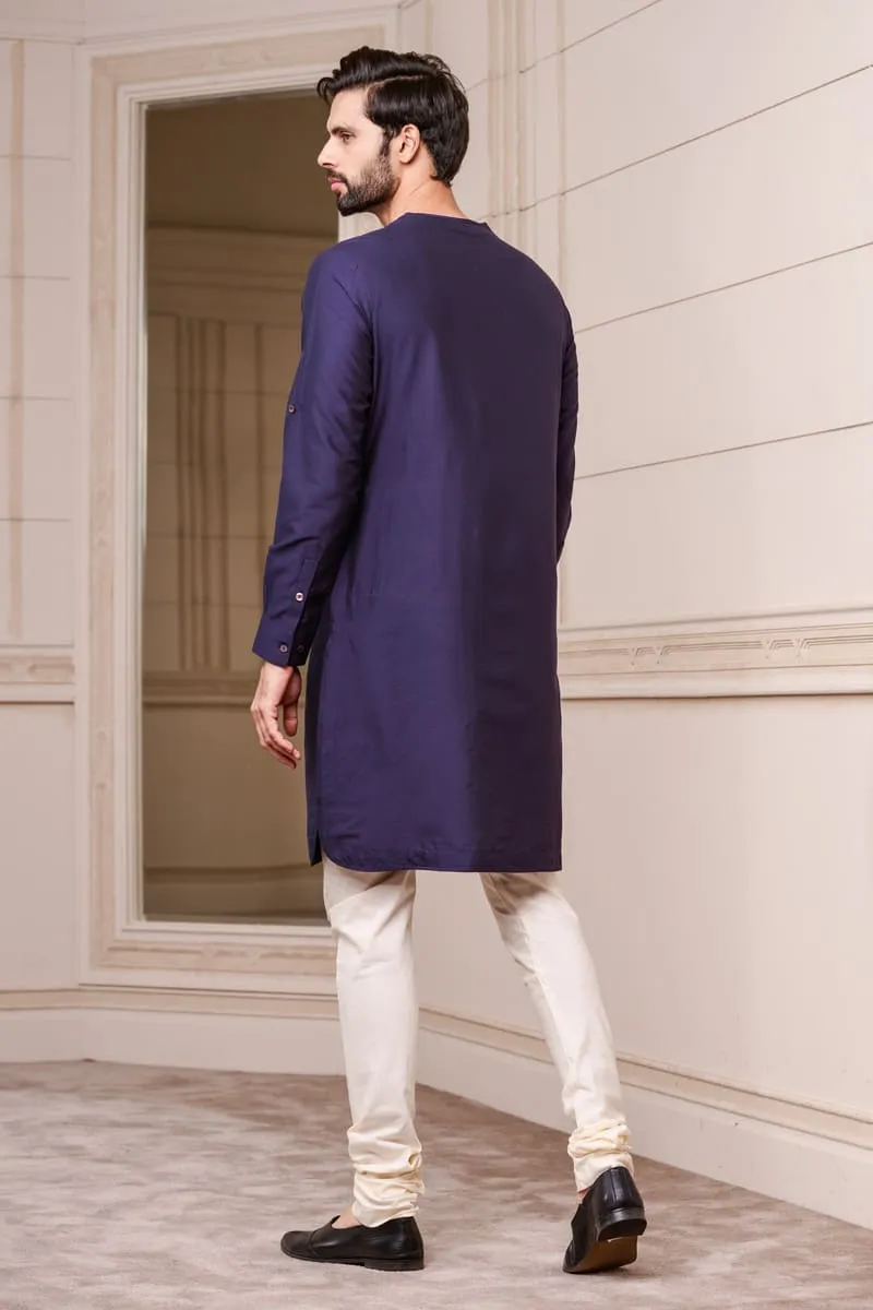 Navy Round Neck Kurta