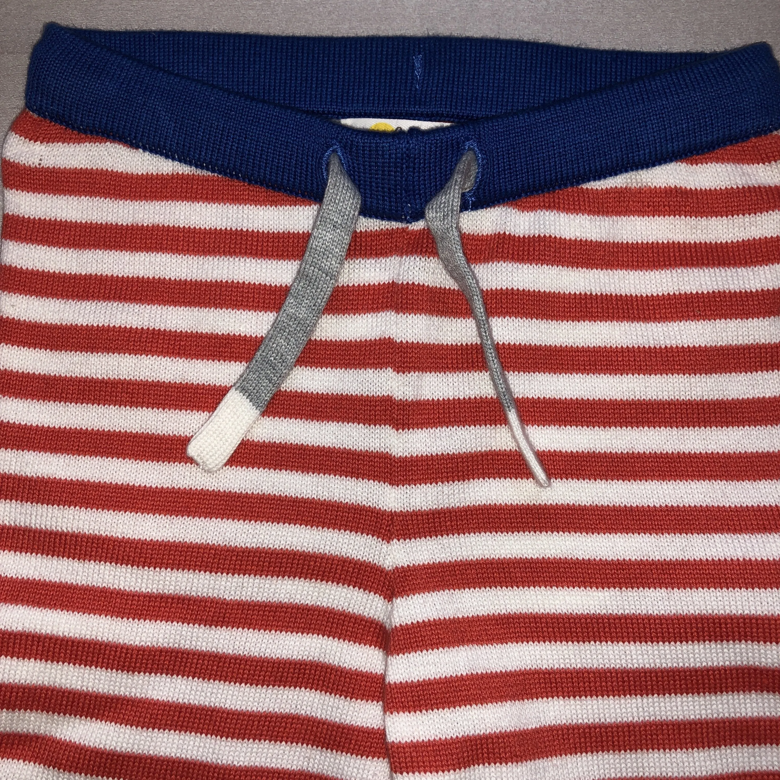 NEW Baby Boden Knit Red White Striped Pants