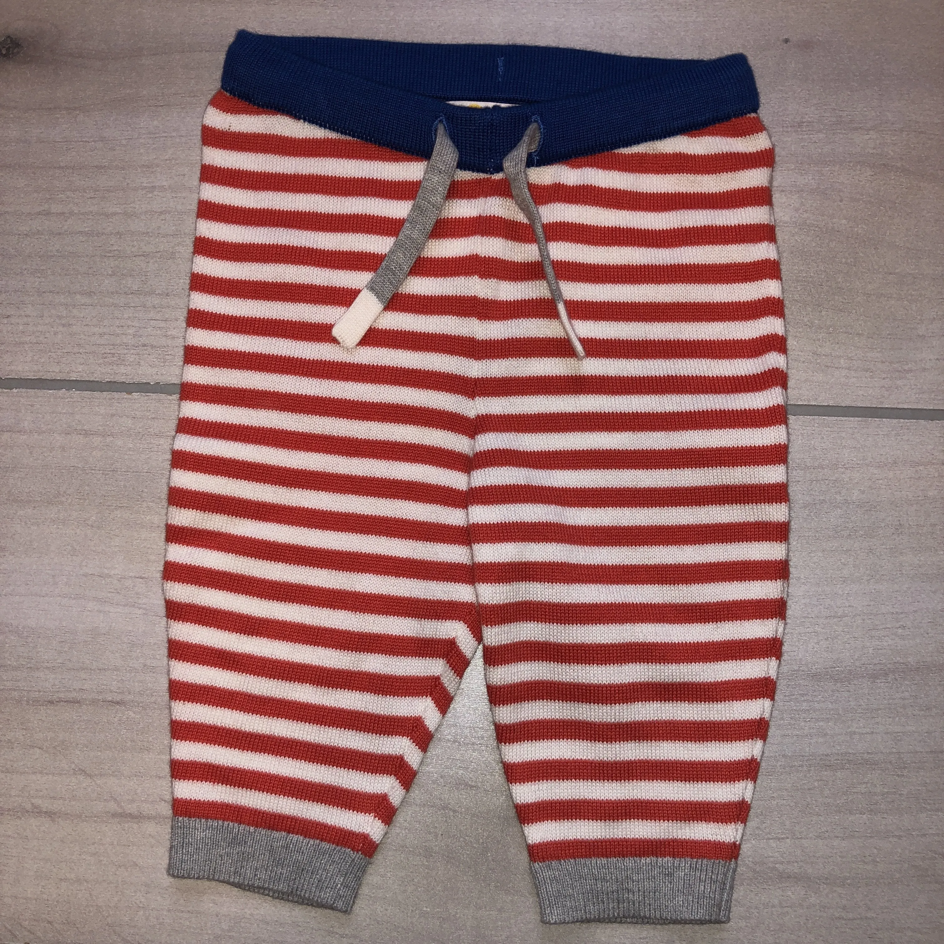 NEW Baby Boden Knit Red White Striped Pants