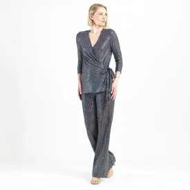 Shimmer Pant in Black Silver by Clara Sun Woo