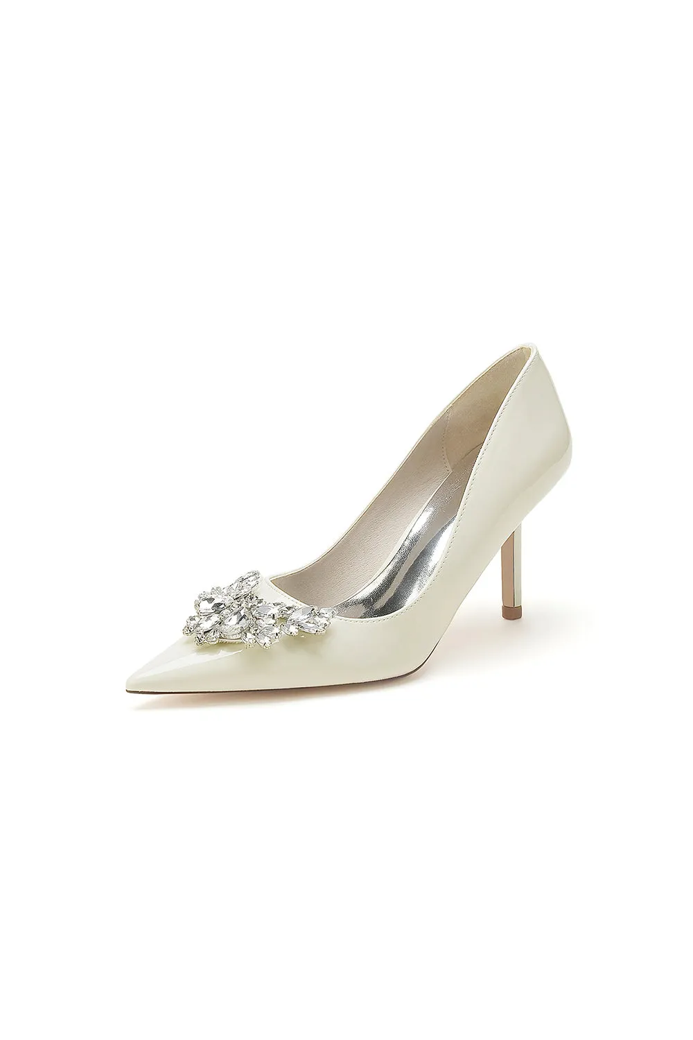 Shiny High Heels with Crystal Embellishments