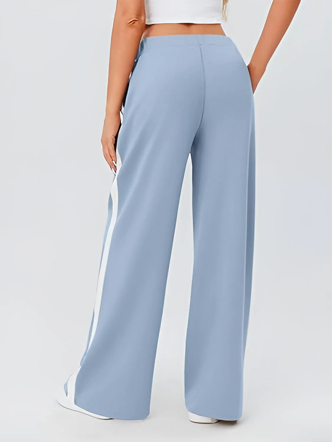 Side Striped Wide Leg Pants