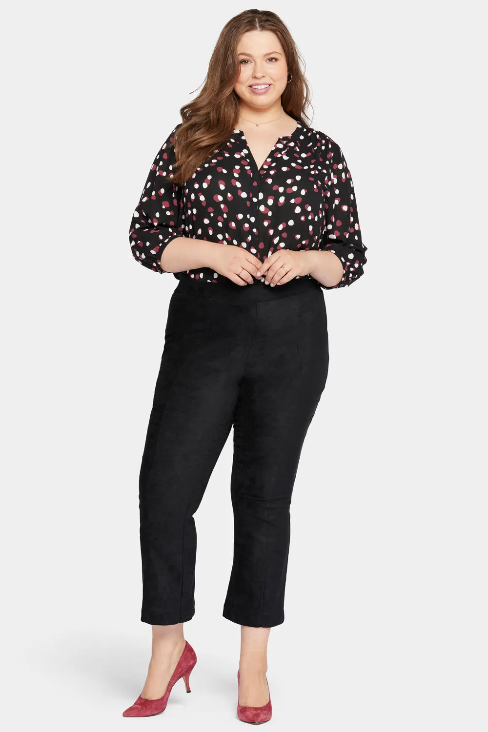 Slim Bootcut Pull-On Pants In Plus Size - Black