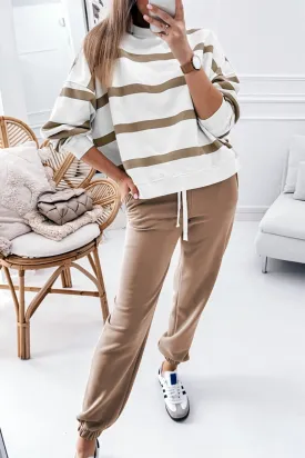 Stripe Pullover and Pants Set