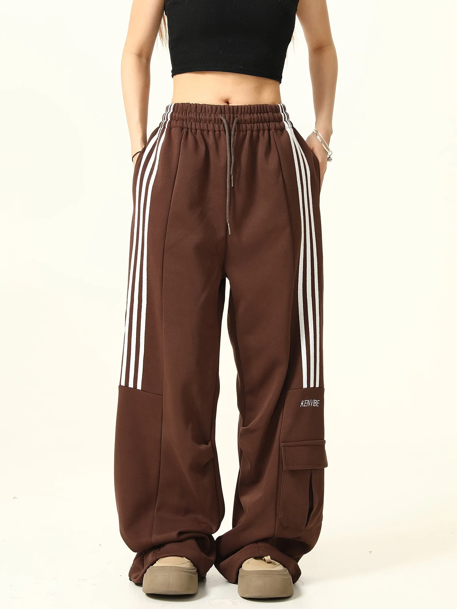 Striped Cargo Track Pants