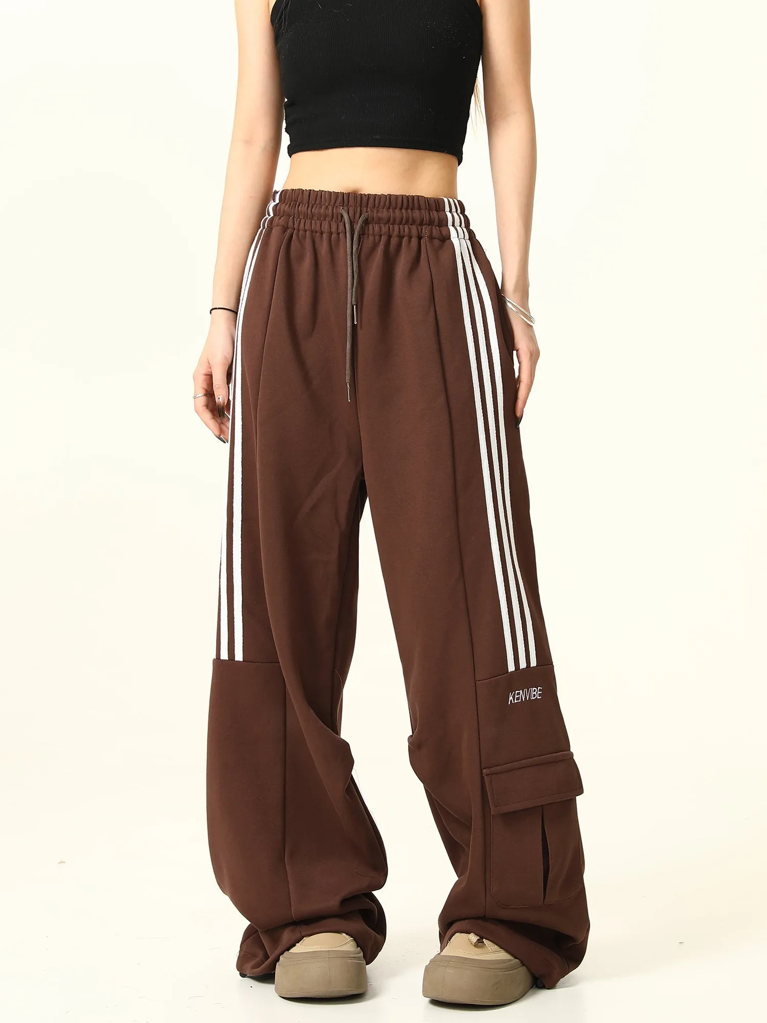 Striped Cargo Track Pants