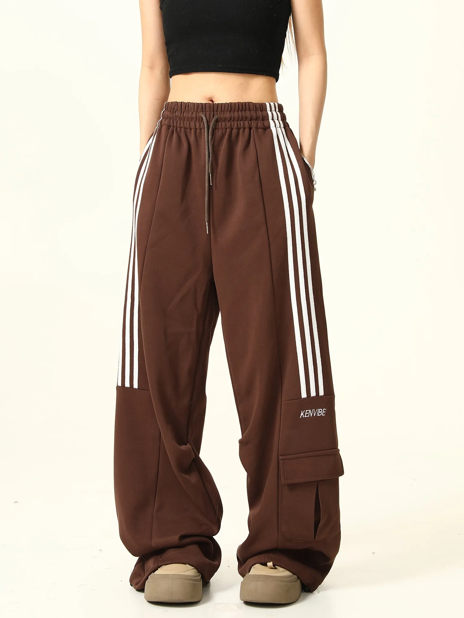 Striped Cargo Track Pants