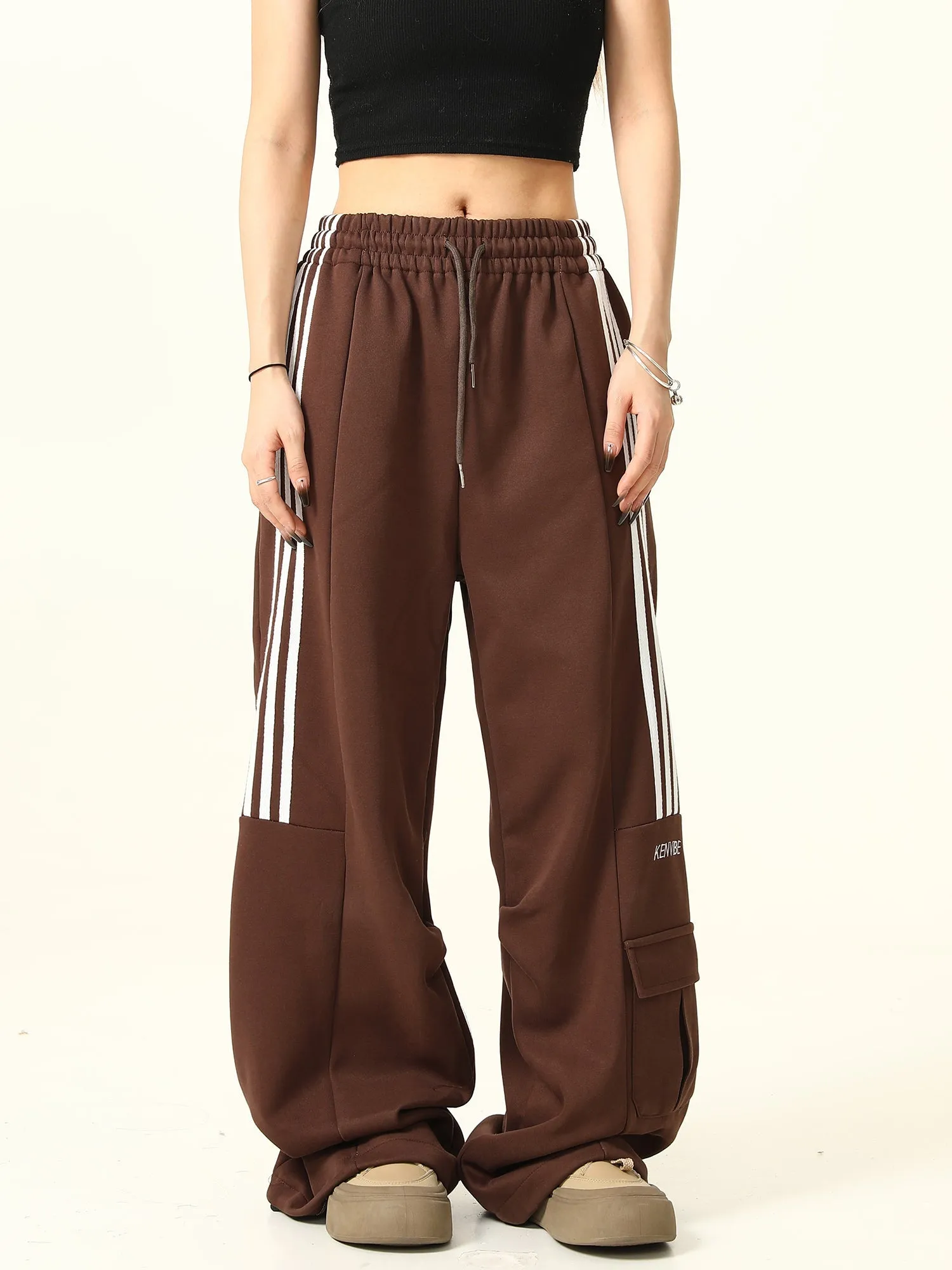 Striped Cargo Track Pants