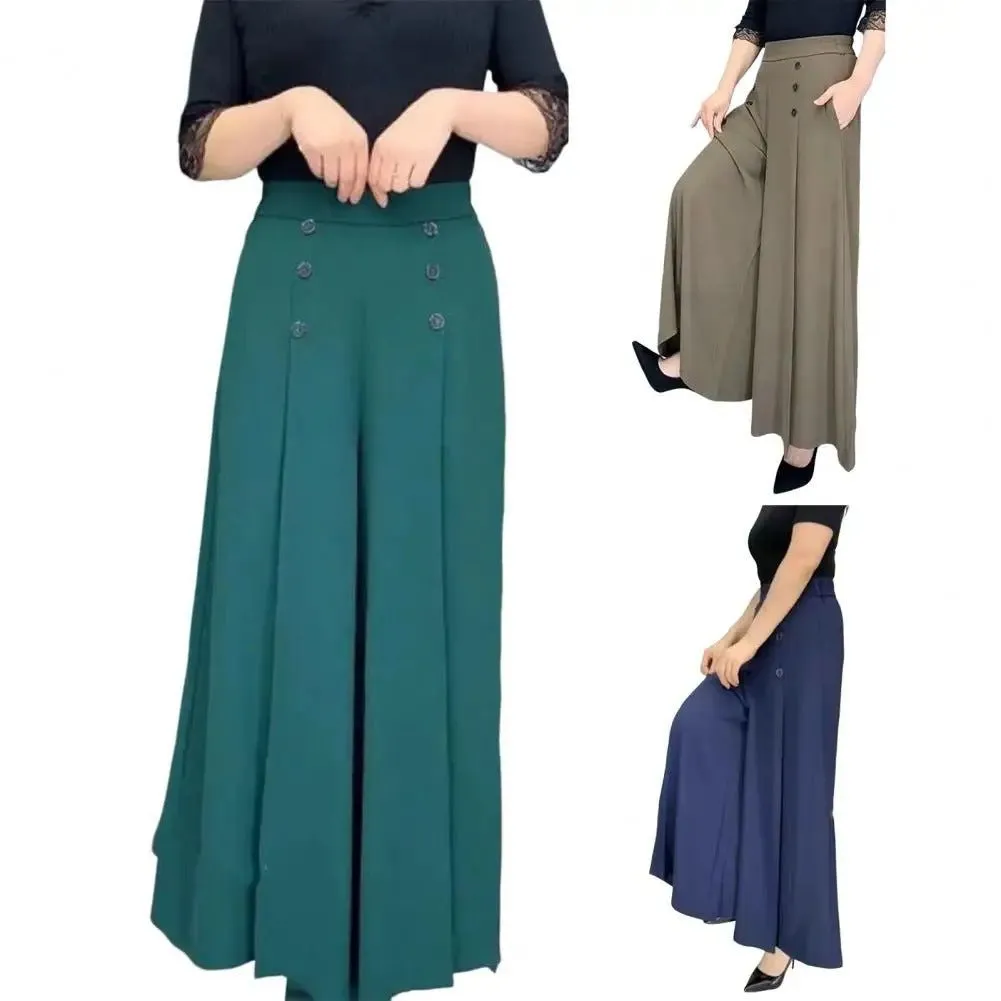 Stylish Pleated Wide-leg Pants - High Waist Cool and Slim Fit Skirt Pants Korean Baggy Vintage Casual Trousers