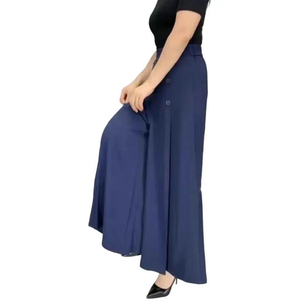 Stylish Pleated Wide-leg Pants - High Waist Cool and Slim Fit Skirt Pants Korean Baggy Vintage Casual Trousers